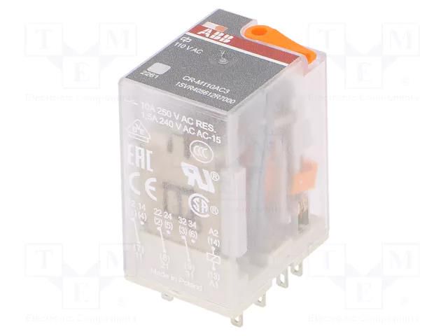 Relay: electromagnetic; 3PDT; Ucoil: 110VAC; Icontacts max: 10A ABB CR-M110AC3