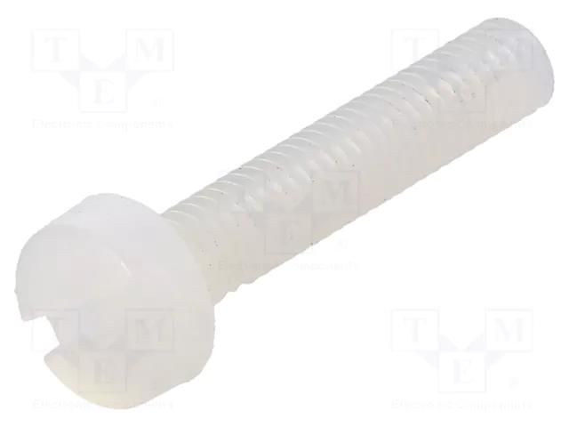 Screw; M3x16; 0.5; Head: cheese head; slotted; 0.9mm; polyamide DREMEC DR8G201M3X16