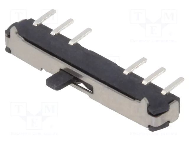 Switch: slide; Pos: 2; SPDT; 0.5A/6VDC; ON-ON; PCB; Leads: flat pin KNITTER-SWITCH MMS224