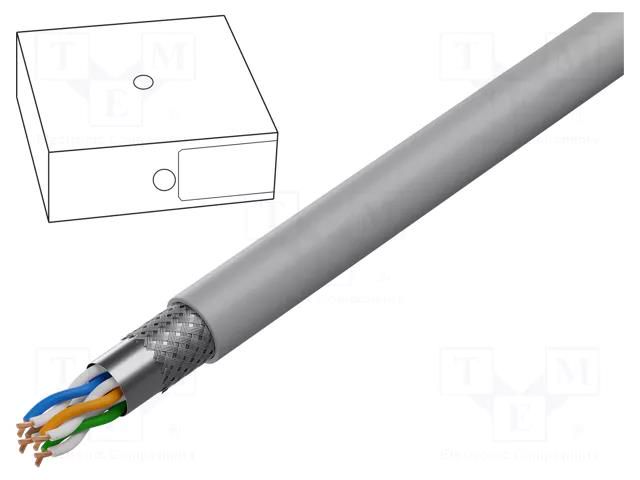 Wire; SF/UTP; 4x2x26AWG; 5e; stranded; Cu; PVC; grey; 100m DIGITUS DK-1531-P-1-1