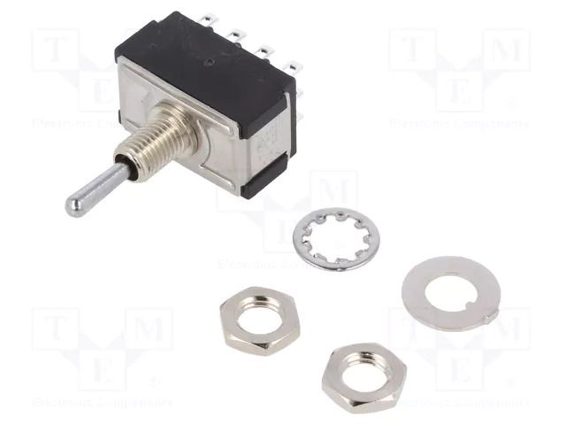 Switch: toggle; Pos: 3; 4PDT; (ON)-OFF-(ON); 6A/125VAC; 6A/6VDC KNITTER-SWITCH MTA406S