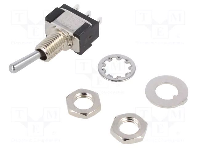 Switch: toggle; Pos: 2; SPDT; (ON)-ON; 6A/125VAC; 6A/6VDC; MTA; 20mΩ KNITTER-SWITCH MTA106F