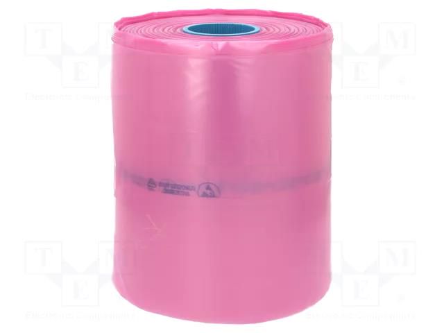 Protection bag; ESD; L: 250m; W: 300mm; Thk: 90um; polyetylene; pink EUROSTAT GROUP ERS-200310030