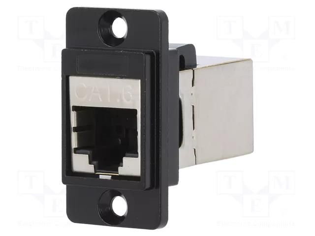 Coupler; DUALSLIM; Cat: 6; shielded; 8p8c; RJ45 socket,both sides CLIFF CP30722SMB