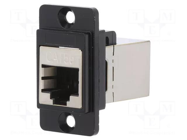 Coupler; DUALSLIM; Cat: 5e; shielded; 8p8c; RJ45 socket,both sides CLIFF CP30720SMB