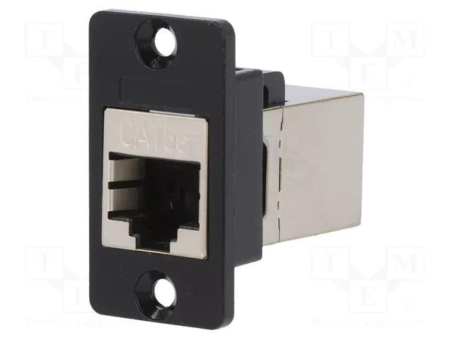 Coupler; Slim; Cat: 5e; shielded; 8p8c; RJ45 socket,both sides CLIFF CP30620SMB