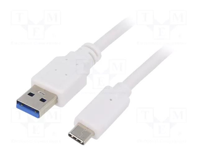 Cable; USB 3.0; USB A plug,USB C plug; gold-plated; 3m; white; PVC GEMBIRD CCP-USB3-AMCM-W-10