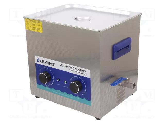 Ultrasonic washer; 300x240x150mm; 40kHz; 20÷80°C; 230VAC; 10l DEKANG DK-1000H