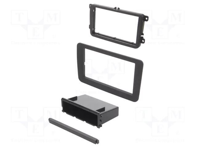 Radio frame; Seat,VW,Škoda; 2 DIN; black/rubber-touch ACV RAM-40.674