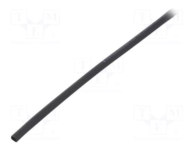 Heat shrink sleeve; glueless; 2: 1; 3.2mm; L: 1m; black; polyolefine BM GROUP BMGBS032SNE
