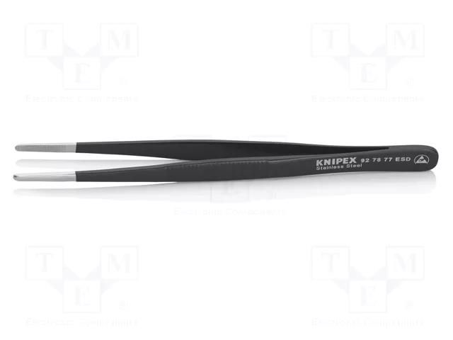 Tweezers; Blade tip shape: rounded; Tweezers len: 145mm; ESD KNIPEX KNP.927877ESD