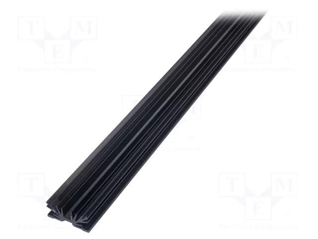Heatsink: extruded; grilled; TO220; black; L: 1000mm; W: 54mm SEIFERT ELECTRONIC KL-108/1000/SW