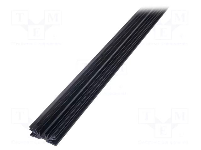 Heatsink: extruded; grilled; TO220; black; L: 1000mm; W: 54mm SEIFERT ELECTRONIC KL-108/1000/SW