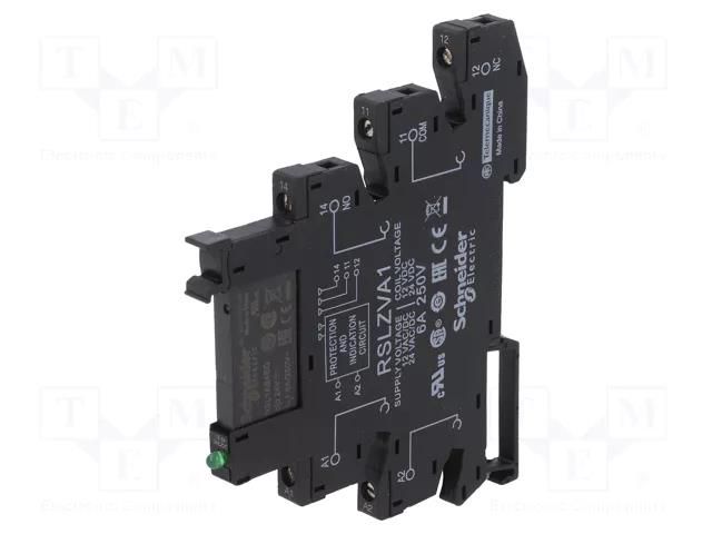 Relay: interface; SPDT; Ucoil: 24VAC,24VDC; 6A; Zelio Relay SCHNEIDER ELECTRIC RSL1PVBU