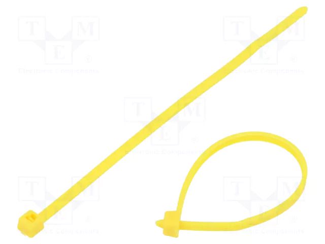 Cable tie; L: 100mm; W: 2.45mm; yellow; polyamide; 80N; Ømax: 22mm HELLERMANNTYTON T18R-PA66-YE