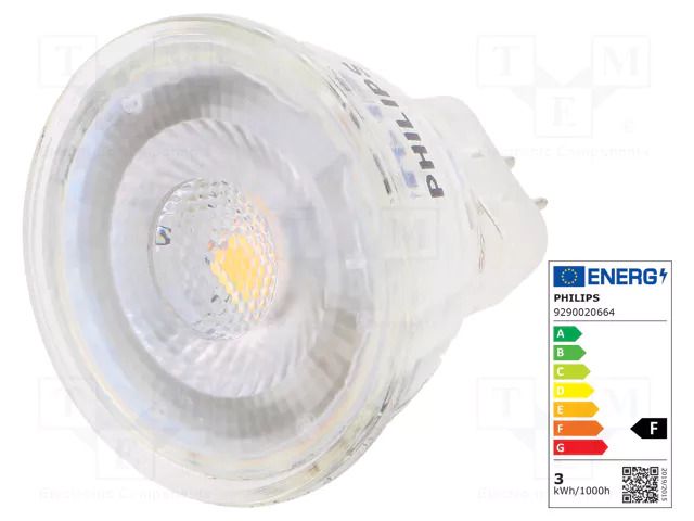 LED lamp; white warm; GU4; 12VAC; 184lm; P: 2.3W; 36°; 2700K PHILIPS 65948600