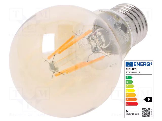 LED lamp; warm white; E27; 230VAC; 400lm; P: 4W; 2500K; CRImin: 80 PHILIPS 67352900