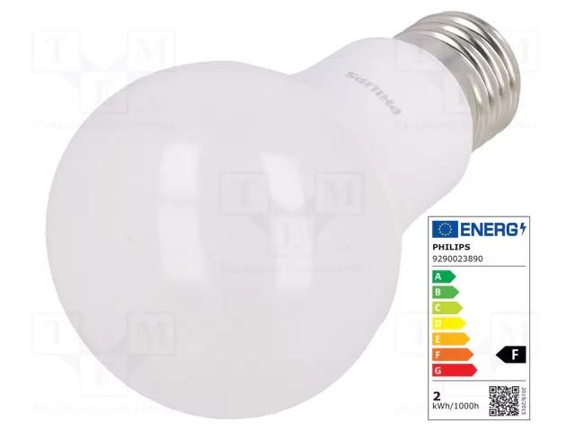 LED lamp; white warm; E27; 230VAC; 1521lm; P: 13W; 200°; 2700K PHILIPS 76976500
