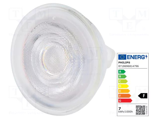 LED lamp; neutral white; GU5,3; 12VAC; 660lm; P: 7W; 36°; 4000K PHILIPS 81479600