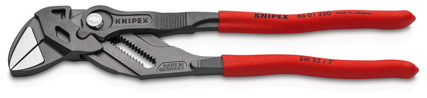 KNIPEX 86 01 250 Pliers Wrench pliers and a wrench in a single tool with non-slip plastic coating grey atramentized 250 mm 86 01 250 4003773082385