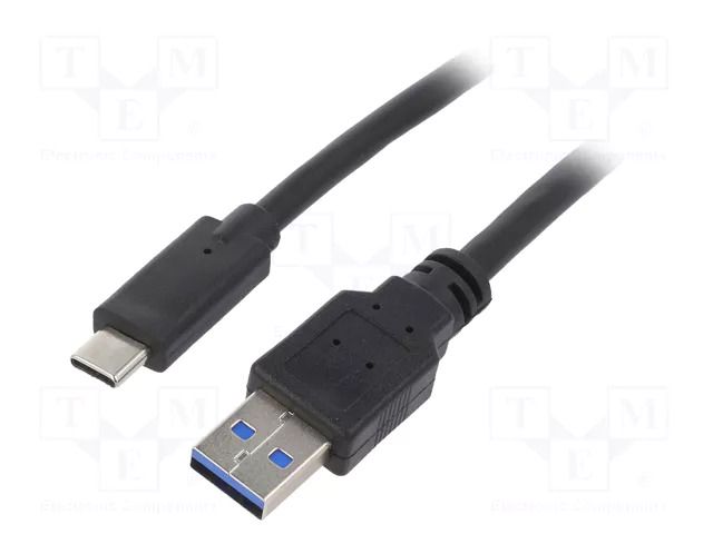 Cable; USB 3.0; USB A plug,USB C plug; gold-plated; 1.8m; black GEMBIRD CCP-USB3-AMCM-6