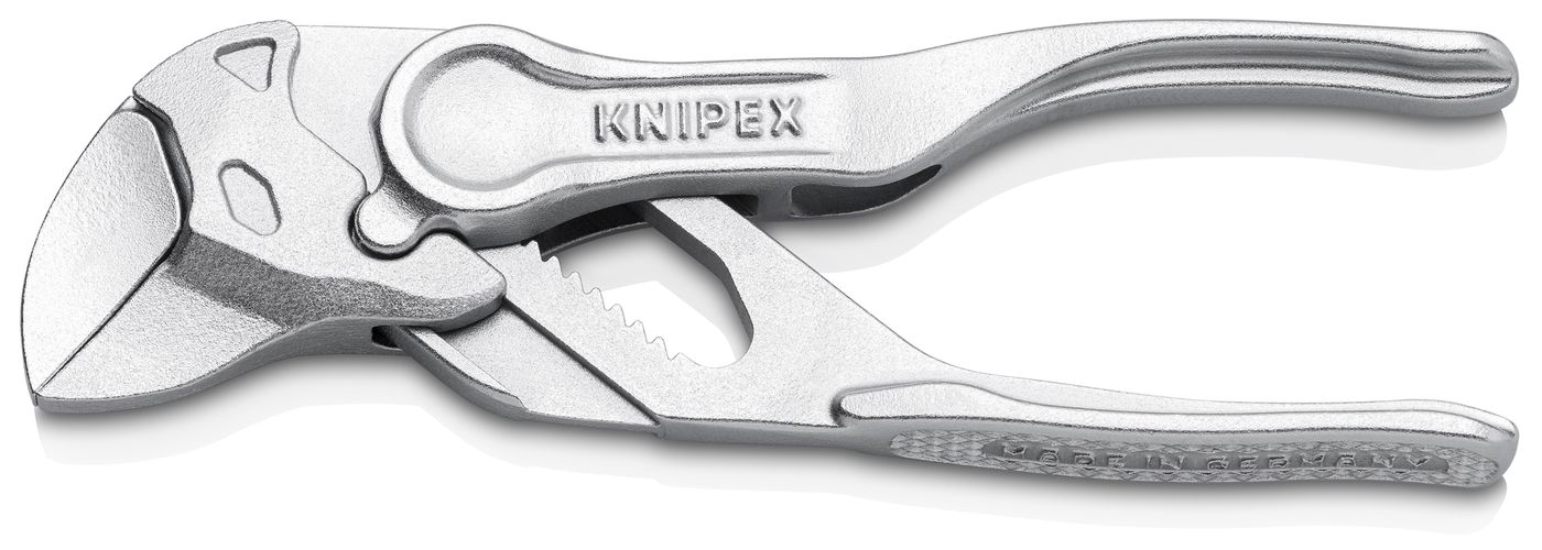 KNIPEX 86 04 100 BK Pliers Wrench XS pliers and a wrench in a single tool embossed, rough surface chrome-plated 100 mm 86 04 100 BK