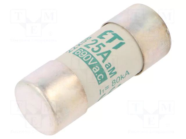 Fuse: fuse; 25A; 690VAC; aM; cylindrical,industrial; 22x58mm ETI POLAM 002641013