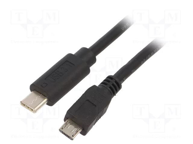Cable; USB 2.0; USB B micro plug,USB C plug; gold-plated; 1.8m GEMBIRD CCP-USB2-MBMCM-6