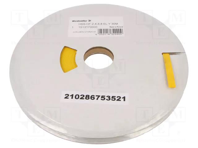 Heat shrink sleeve; glueless; 2: 1; 4.8mm; L: 30m; yellow WEIDMÜLLER WM-1513170000