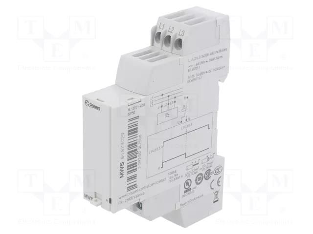 Voltage monitoring relay; phase sequence,phase failure; SPDT CROUZET 84873029