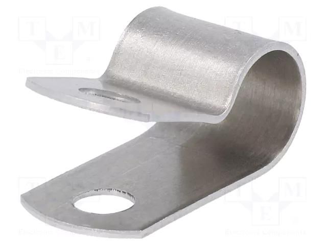 Fixing clamp; ØBundle : 9.5mm; W: 12.7mm; aluminium HELLERMANNTYTON ALU6-AL-NA