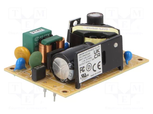 Converter: AC/DC; 50W; Uin: 90÷264VAC,120÷370VDC; Uout: 36VDC; 89% CINCON CFM50S360-P