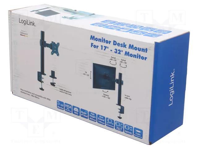 Holder; 9kg; 17÷32"; Arm len: 199mm; Standard: 75x75mm,100x100mm LOGILINK BP0104