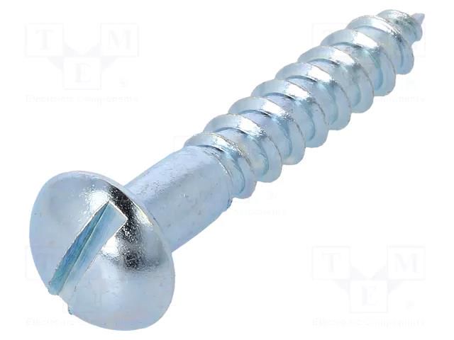 Screw; for wood; 6x35; Head: button; slotted; 2.1mm; steel; zinc BOSSARD B6X35/BN951