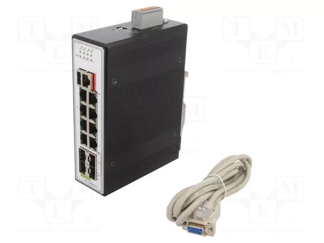 Switch Ethernet; managed; Number of ports: 12; 12÷48VDC; RJ45,SFP WAGO 852-1305/000-001