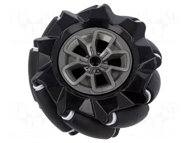Right wheel; black; screw; Ø: 97mm; Plating: rubber; W: 44.9mm; 1pcs. DFROBOT DF-FIT0768