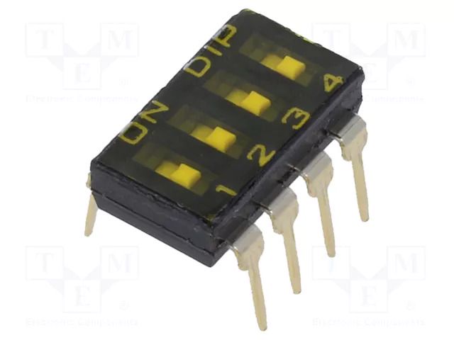 Switch: DIP-SWITCH; OFF-ON; 0.025A/24VDC; Pos: 2; PCB,THT; -40÷85°C KNITTER-SWITCH DBS1004