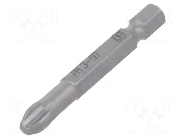 Screwdriver bit; Phillips; PH3; Overall len: 50mm PHOENIX CONTACT PH-1212581