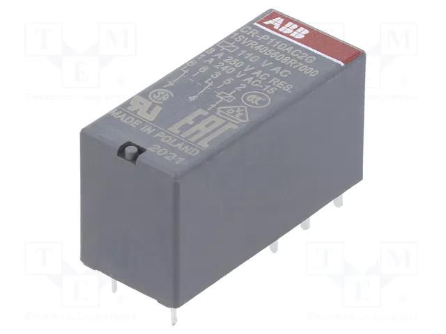 Relay: electromagnetic; DPDT; Ucoil: 110VAC; 8A; CR-P; max.250VAC ABB CR-P110AC2G