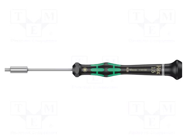 Screwdriver: precision; 6-angles socket; HEX 1.5mm WERA WERA.05118108001