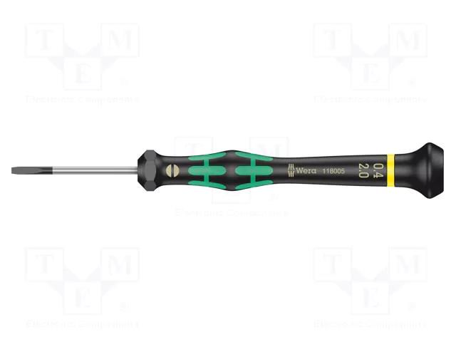 Screwdriver; precision; slot; 2x0.4mm; Kraftform Micro WERA WERA.05118005001