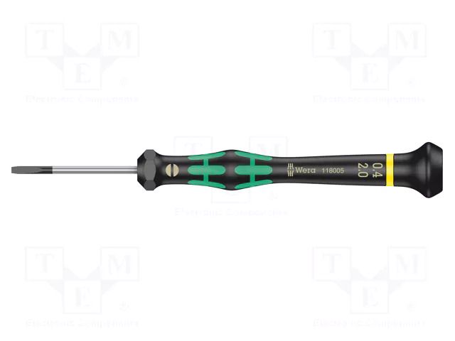 Screwdriver: precision; Bit: slot; Size: 2x0.4mm; Kraftform Micro WERA WERA.05118005001