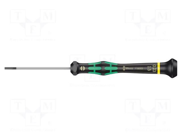 Screwdriver; precision; slot; 1.5x0.23mm; Kraftform Micro WERA WERA.05118003001