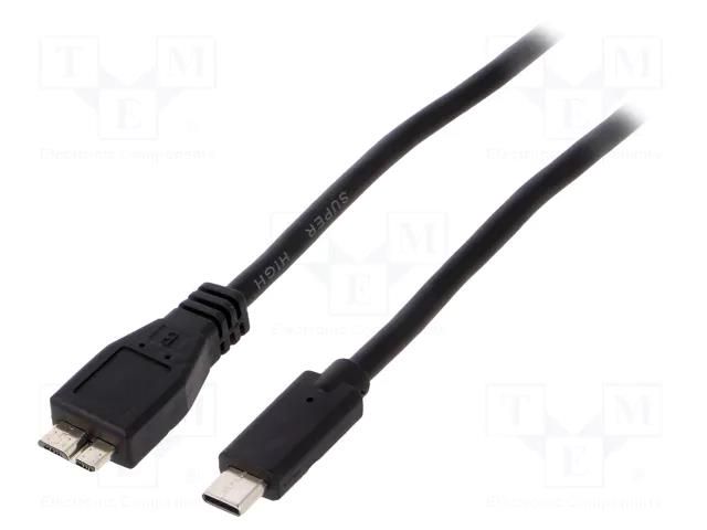 Cable; USB 3.0; USB B micro plug,USB C plug; gold-plated; 1m GEMBIRD CCP-USB3-MBMCM-1M