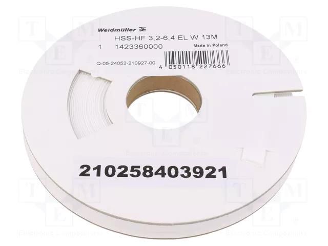 Heat shrink sleeve; glueless; 2: 1; 6.4mm; L: 13m; white WEIDMÜLLER WM-1423360000