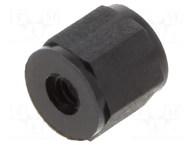 Screwed spacer sleeve; hexagonal; polyamide; M2; L: 5mm; black DREMEC TFF-M2X5/DR181
