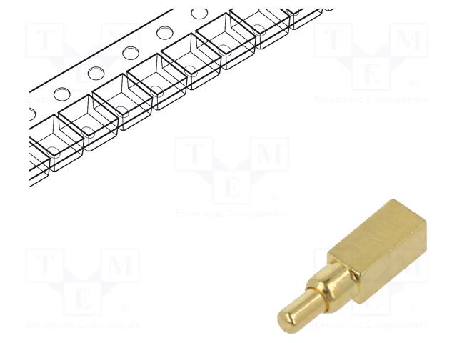 Connector: pogo pin; PIN: 1; SMT; Hmin: 4.7mm; Hmax: 6mm ATTEND 303A-441615-000