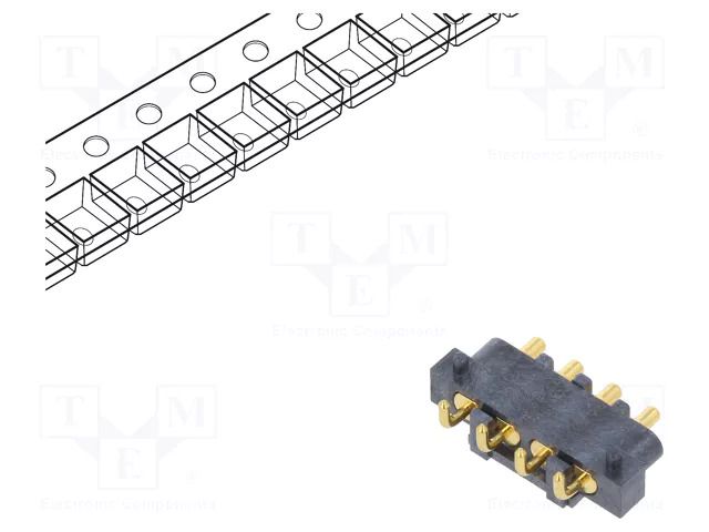 Connector: pogo pin; PIN: 4; SMT ATTEND 303B-411806-254-04