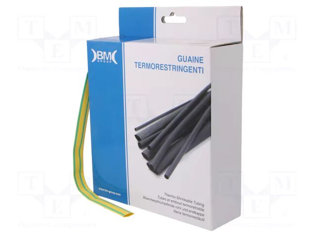 Heat shrink sleeve; glueless; 2: 1; 9.5mm; L: 7m; yellow-green BM GROUP BMGBS095MGV