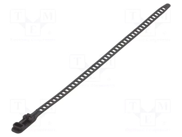 Cable tie; multi use; black; polyurethane thermoplastic TPE-U HELLERMANNTYTON SRT34011-TPU-BK